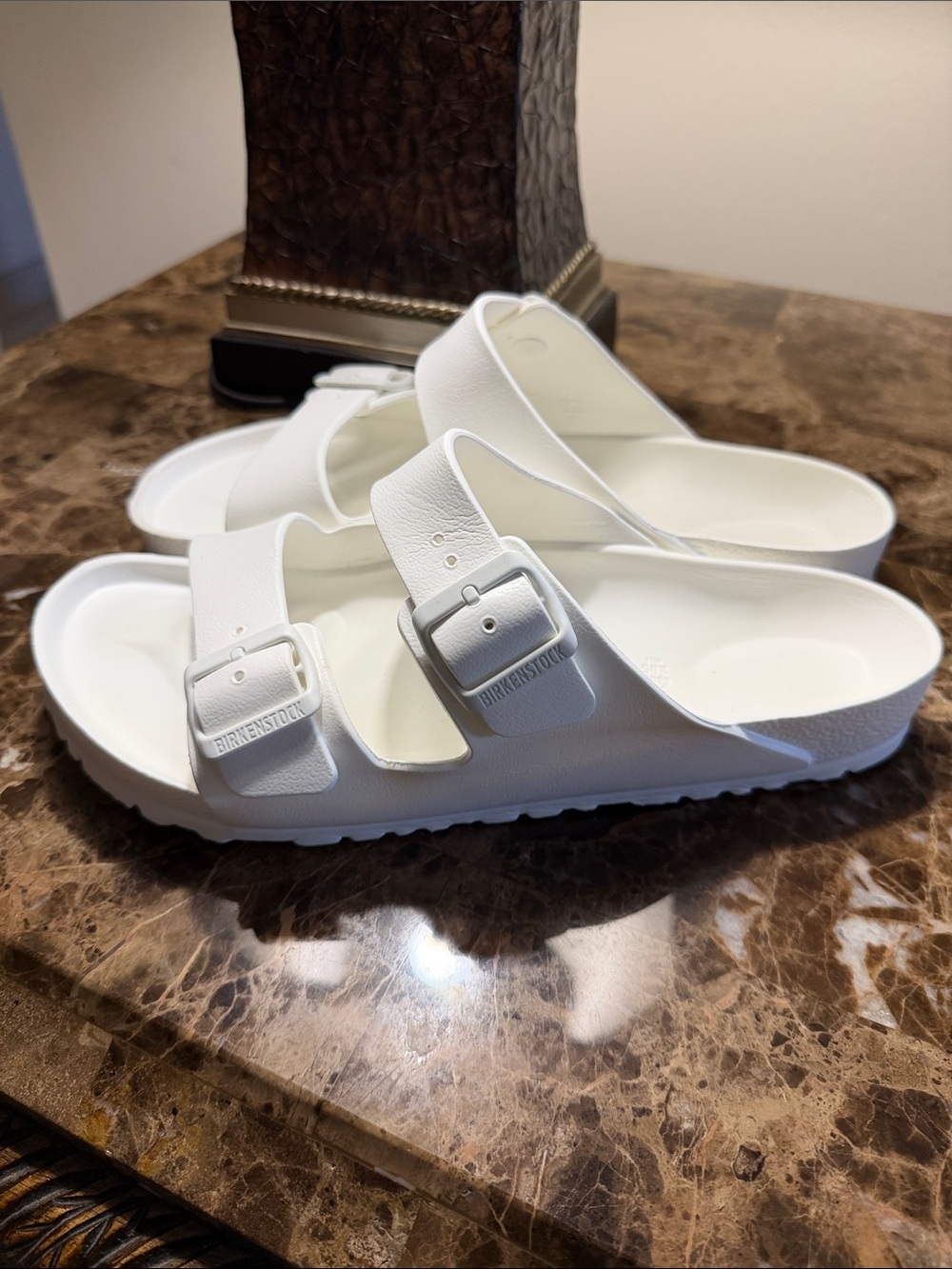 Birkenstock White EVA Arizona Two-Strap Sandals